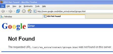 Google 404 Not Found