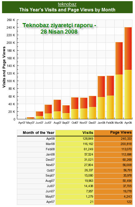 Teknobaz ZiyaretÃ§i Raporu - 28 Nisan 2008