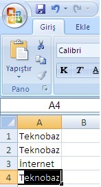 [Teknobaz] Excel otomatik tamamla