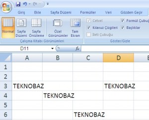 [Teknobaz] MS Excel veri girmek