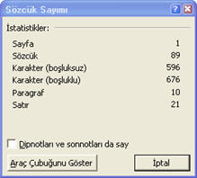 Microsoft Word - SÃ¶zcÃ¼k SayÄ±mÄ±