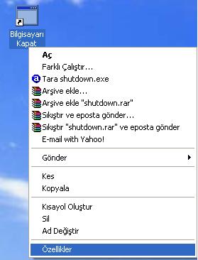 windows xp  kapat düğmesi